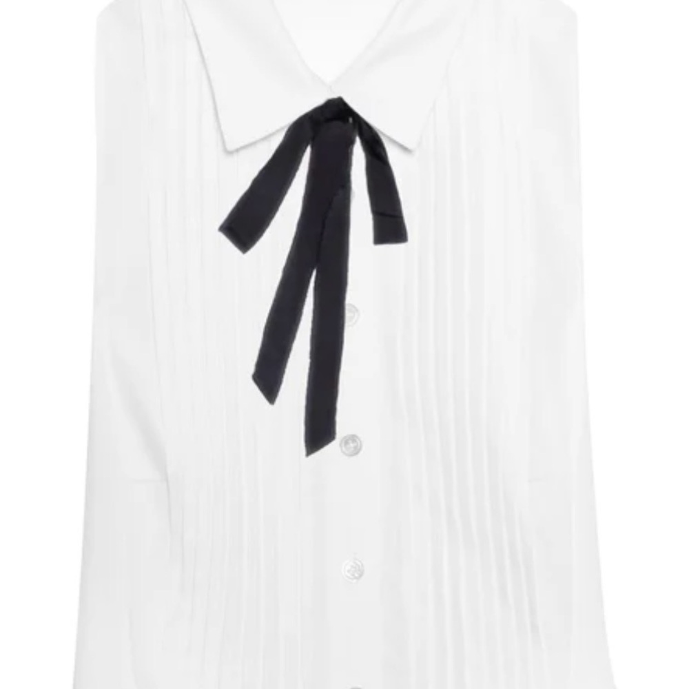 Fleur du Mal White Sleeveless Top with Black Ribbon - Picture 3 of 6
